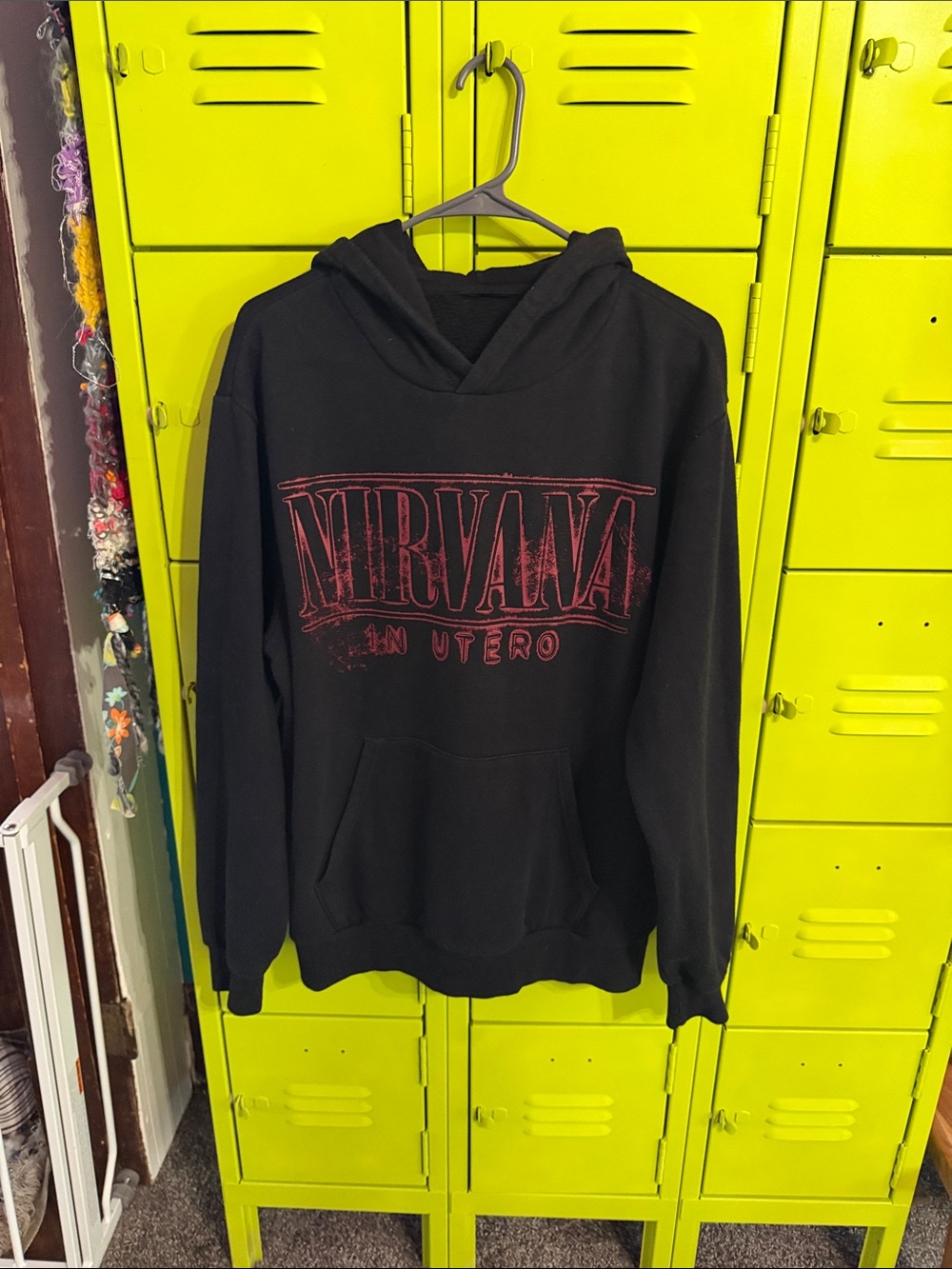NIRVANA Black Hoodie with Red "In Utero" Graphic